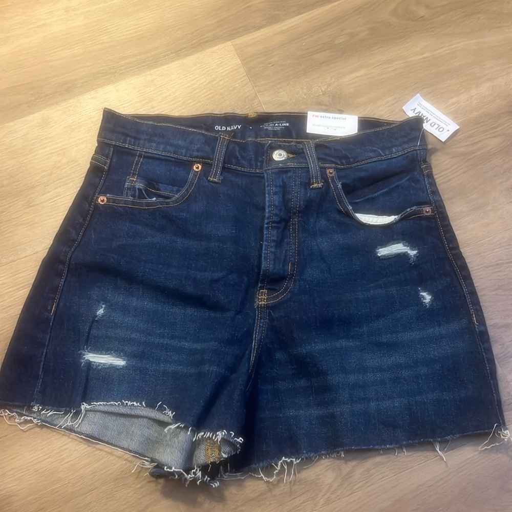 Old Navy Sky-Hi A-Line jean shorts